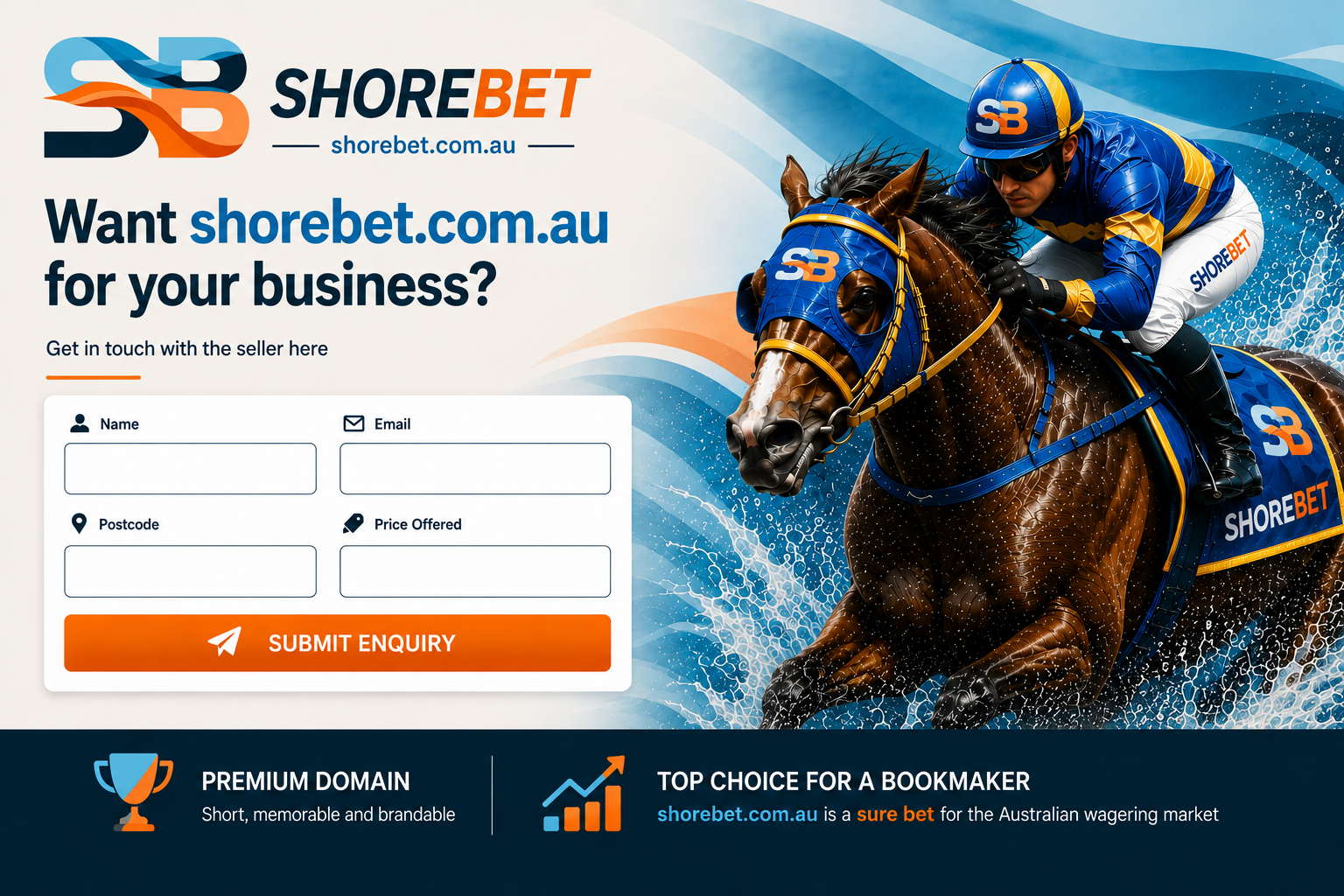 Shorebet premium domain landing page